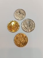 4 מטבעות ישראל עם דיוקנים- דוד בן גוריון, הרצל, ז'בוטינסקי, רוטשילד