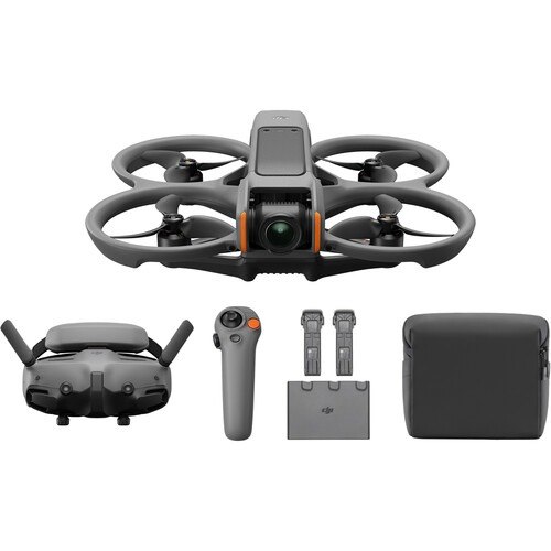רחפן DJI Avata 2 Fly More Combo (3 Batteries) – 4K ערכת רחפן אפורה הכוללת משקפי FPV בקר וציוד נלווה
