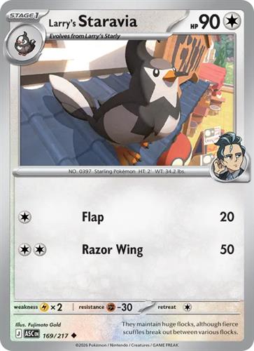 קלף בודד single פוקימון - larry's staravia - Ascended Heroes - 169/217