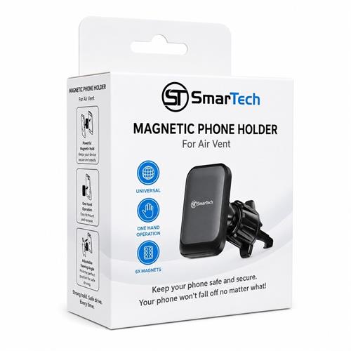מעמד מזגן אחיזה כפולה SmarTech C710 - עם 6 מגנטים לאחיזה חזקה במיוחד