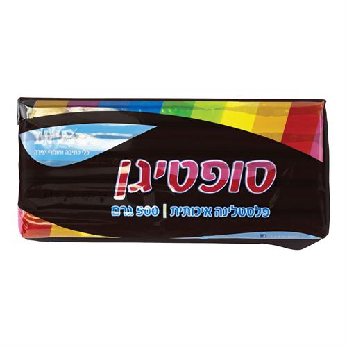 פלסטלינה איכותית 500 גרם שחור - סופטיגן