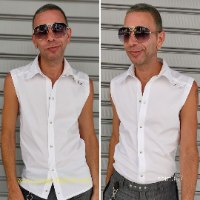 sleeveless buttoned shirt for men