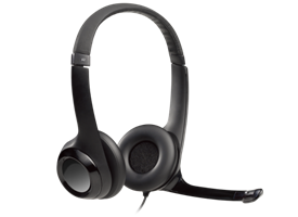אוזניות קשת חוטיות Logitech H390 USB-A צבע שחור