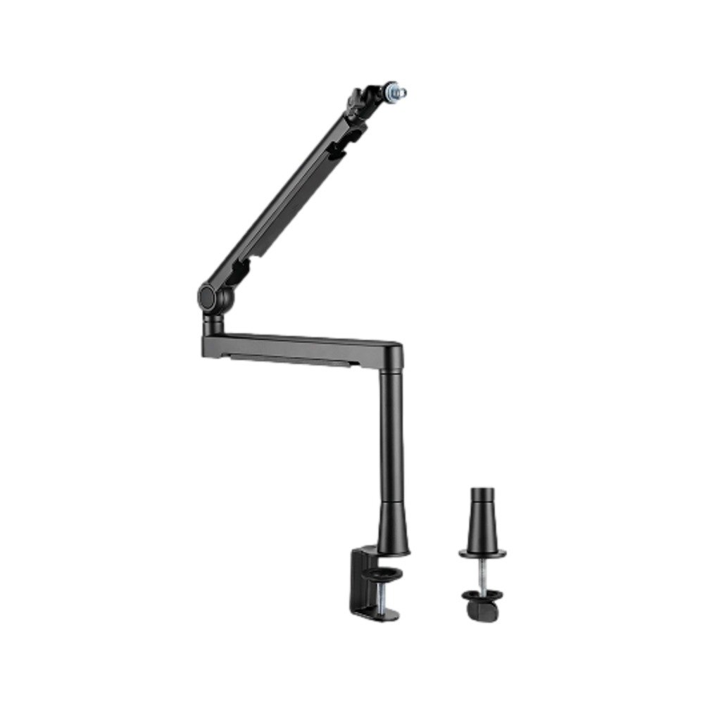 זרוע מיקרופון Lumi MDS13-2 – שחורה ומתקן הרכבה נפרד על רקע לבן