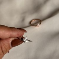 טבעת תלתן V- רוז גולד