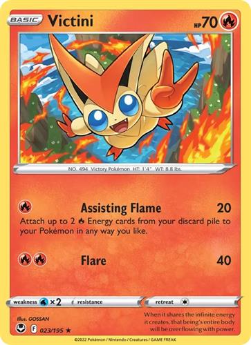 קלף בודד single פוקימון - victini - Silver Tempest - 023/195