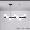 גוף שחור - זכוכית לבן חלבי - נברשת תקרה כדורים BallSpots