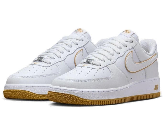 סניקרס נייק אייר פורס Air Force 1 לבן חום