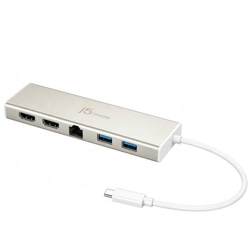 תחנת עגינה j5create USB-C לשני מסכי HDMI