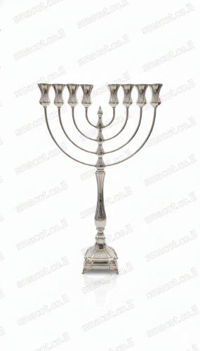 חנוכיה מכסף טהור -  חלק - 49 ס"מ - m1