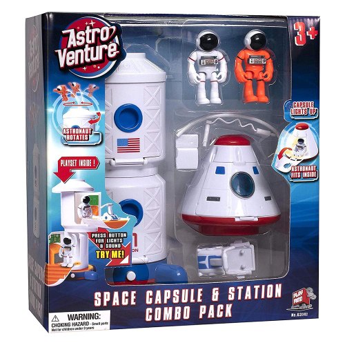 קפסולת ותחנת חלל עם אסטרונאוטים ואור - Astro Venture