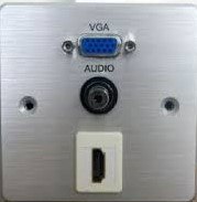 פנל חיבורים למקרן VGA+HDMI וסאונד PL קיר