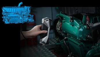 סורק תלת-ממד CR-Scan Raptor מבית Creality בסריקה של אובייקט תעשייתי