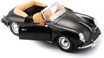 דגם מכונית בוראגו פורשה קבריולט שחור Bburago Porsche 356B Cabriolet 1/24