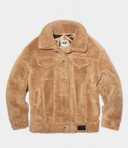 FRANKIE SHERPA TRUCKER JACKET - קאמל