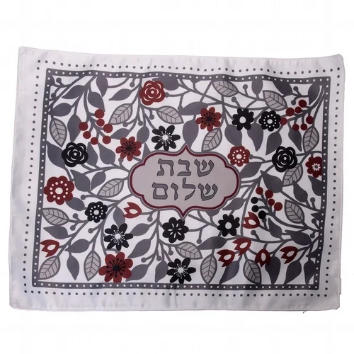 כיסוי חלות עיצוב פרחים נגיעות בורדו