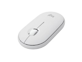 עכבר צבע לבן Logitech Pebble 2 M350S – עכבר לבן בודד עם גלגלת מוצג על רקע לבן