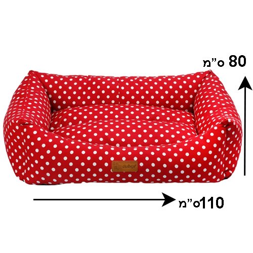 מיטה לכלבים נקודות אדומה נגד מים 22*80*110 XL