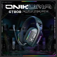 אוזניות גיימינג אלחוטיות Onikuma GT808 – מיקרופון נשלף | RGB | קישוריות משולשת
