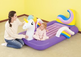 מיטה מתנפחת / מזרן מתנפח לילדים בעיצוב חד קרן | BESTWAY Dreamchaser airbeds| מק"ט 67713|קפיץ קפוץ
