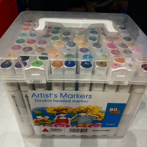סט סקצ' 80 טושים מרקר דו צדדיים Artist's Markers