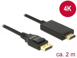 כבל מסך Delock DisplayPort 1.2 to HDMI Cable 4K 30 Hz 2 m