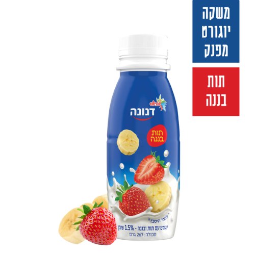 יוגורט לשתיה בטעם תות בננה 1.5%