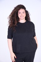 חולצת פיין ריב שחורה