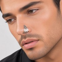 נזם ללא פירסינג- להבה קלטית- מכסף