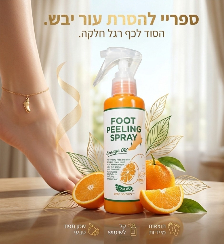 ספריי לקילוף עור יבש מכף הרגל