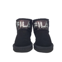 FILA|פילה- מגפיים לילדים פרווה- לוגו פאייטים מתחלפים / צבע שחור