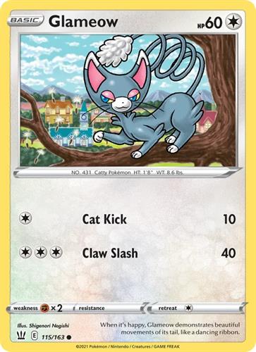 קלף בודד single פוקימון - glameow - Battle Styles - 115/163