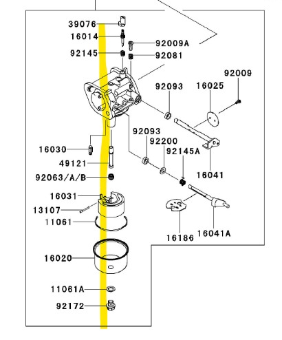 קרבורטור למנוע קוואסקי FR600V