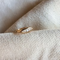 טבעת ז'אן - זרקונים ציפוי זהב