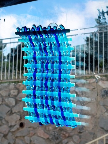 שתי וערב זכוכית לתליה על קיר או חלון