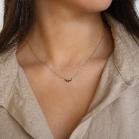 שרשרת יהלומים שחורים עדינה זהב 14 קראט לנשים – 0.25 קראט