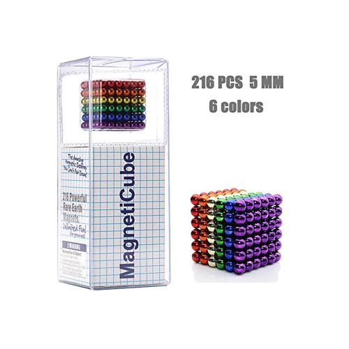 מגנטים צבעוני  216 כדורים צבעוני - Magneticube