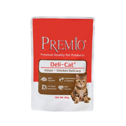 מעדן לחתולים פאוץ' פרימיו גורים עוף 85 גרם - DELI CAT PREMIO KITTEN CHICKEN 85G