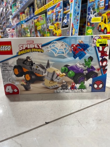 Lego spidey hulk vs rhino truck showdown