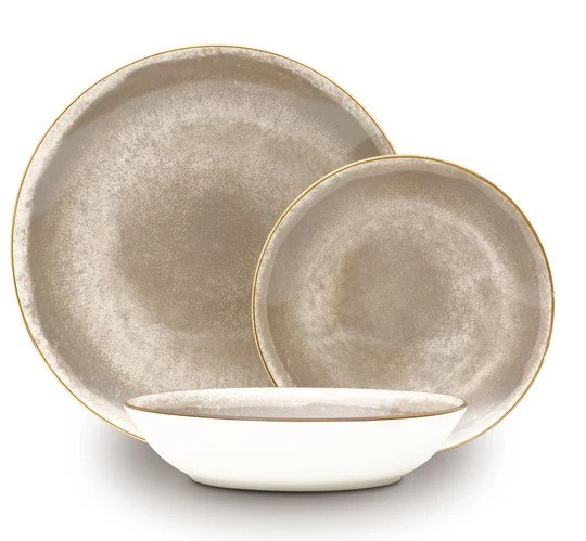 סט צלחות וכלי אוכל פורצלן 18 חלקים Berlinger Haus Champagne BH10304 ברלינגר האוס