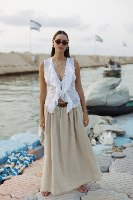 חצאית חגורה בז'