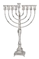 חנוכיה דגם מוצארט יהלום -  כסף טהור