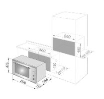 תנור בנוי - 90 ס"מ DeLonghi דלונגי  NSM90MX-IL שחור