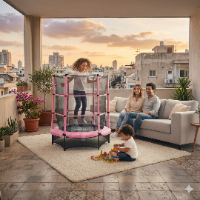 טרמפולינה קטנה לבית בצבע ורוד TNC140P מבית קפיץ קפוץ