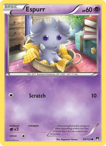 קלף בודד single פוקימון - espurr - BREAKpoint - 58/122