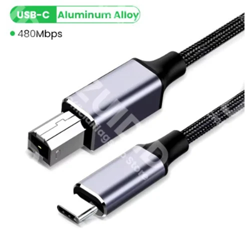 כבל מדפסת באורך Printer Cable USB-C to USB2.0 B,DJ 2M-3M