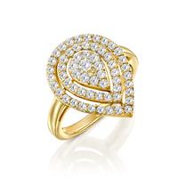 טבעת יהלומי ההשראה משובצת 1 קראט יהלומים בזהב לבן או צהוב