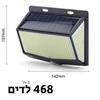 1 יח׳ - דגם 468 לדים - תאורת לד סולארית לגינה עם חיישן תנועה