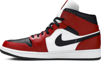 Air Jordan 1 Mid Chicago Black Toe