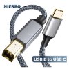 אורך 2M - כבל מדפסת ואודיו באורך NIERBO USB B to Type-C Printer Cable and for Digital DJ Controller 1.5M/2M/3M